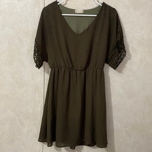 Altar’d State Olive Green with Lace Detail